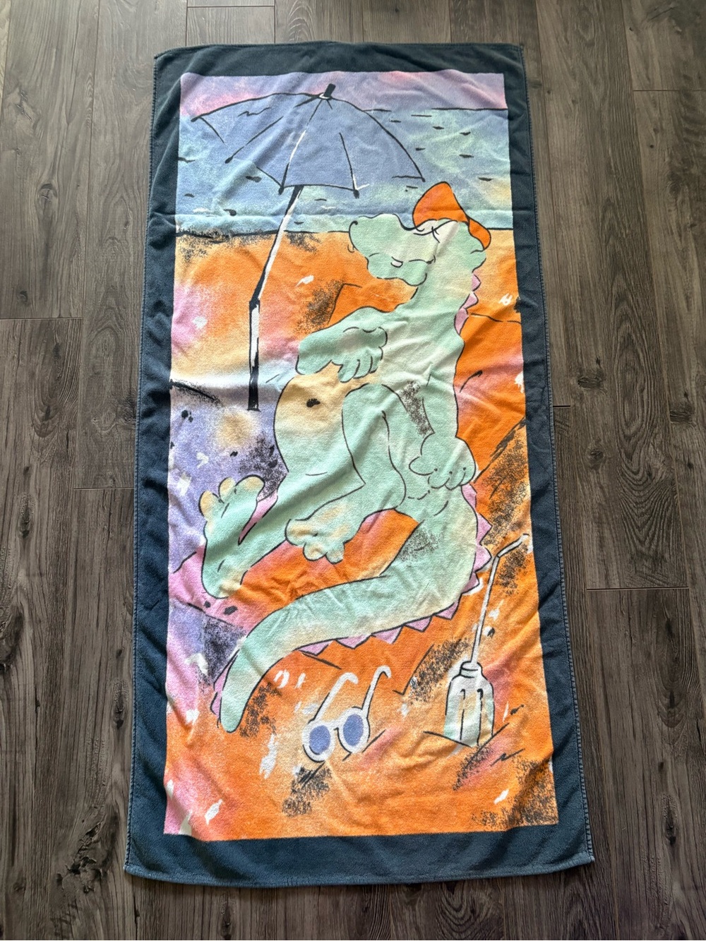 Vintage Home Studio Beach Towel 56”x28”Dragon on the beach